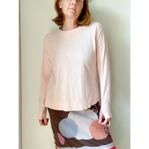 Sweaty Betty  Cotton After Class Longline Sweatshirt Pastel Pink Size Sm - Picture 9 of 10